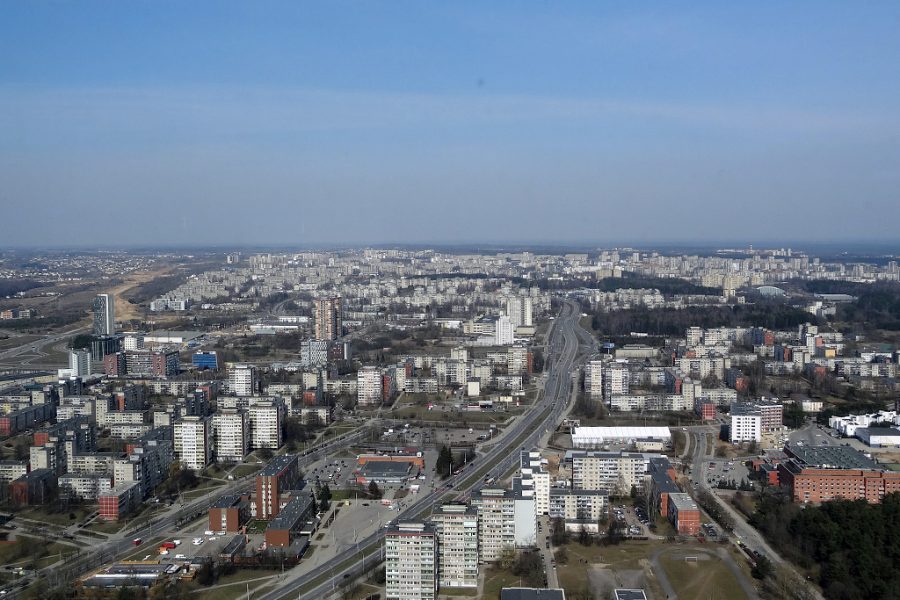 vilnius periferia della città palazzi da torre della televisione