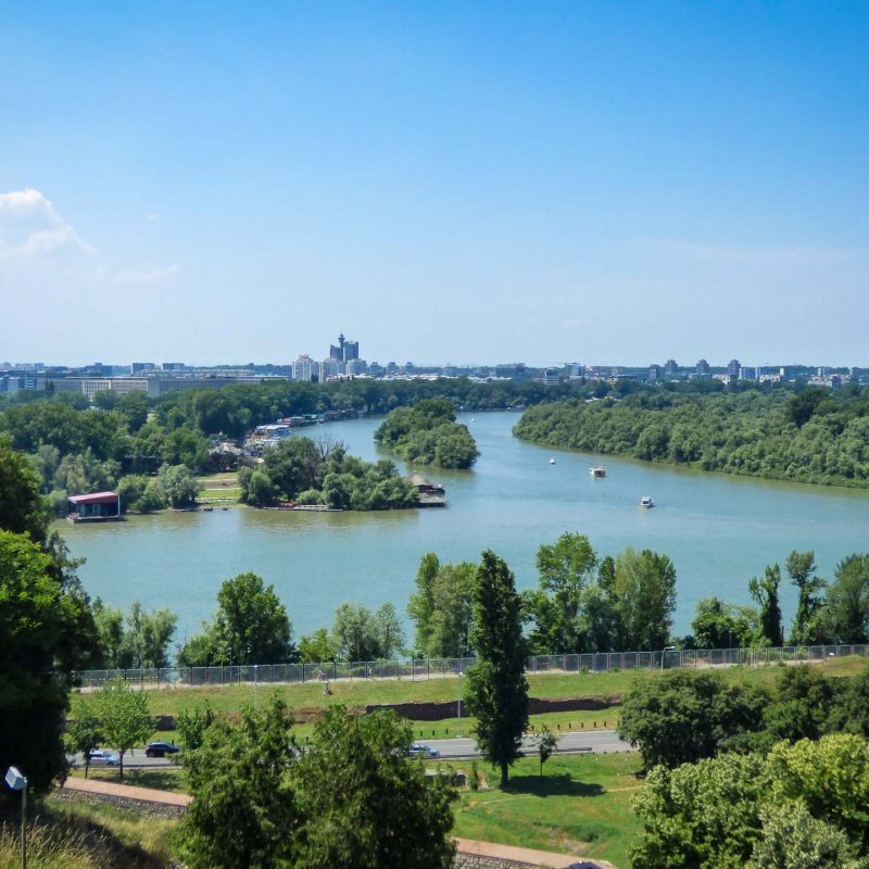 Confluenza di Sava e Danubio vista dalla fortezza di Belgrado