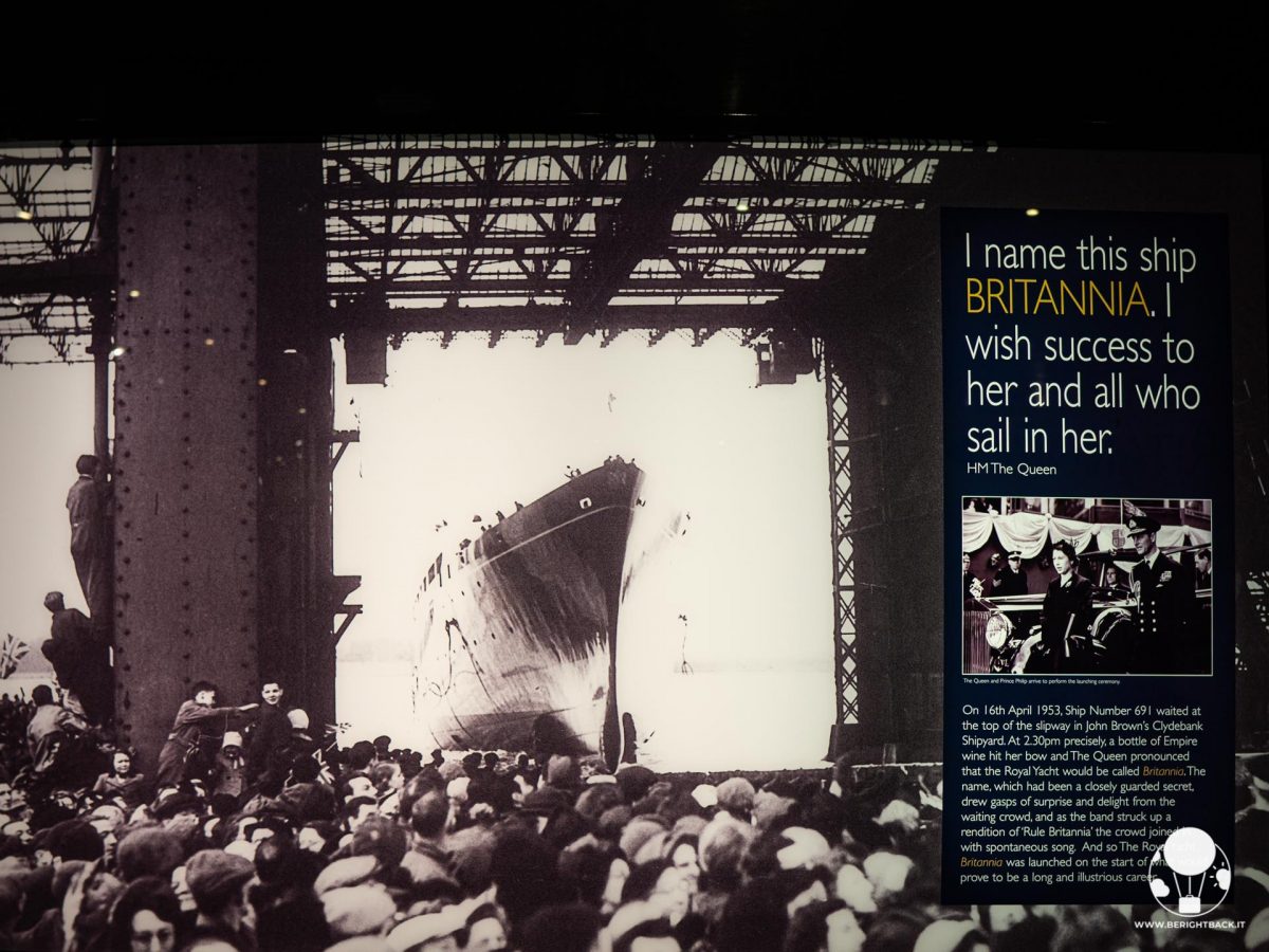 Varo della Royal Yacht Britannia alla presenza della regina